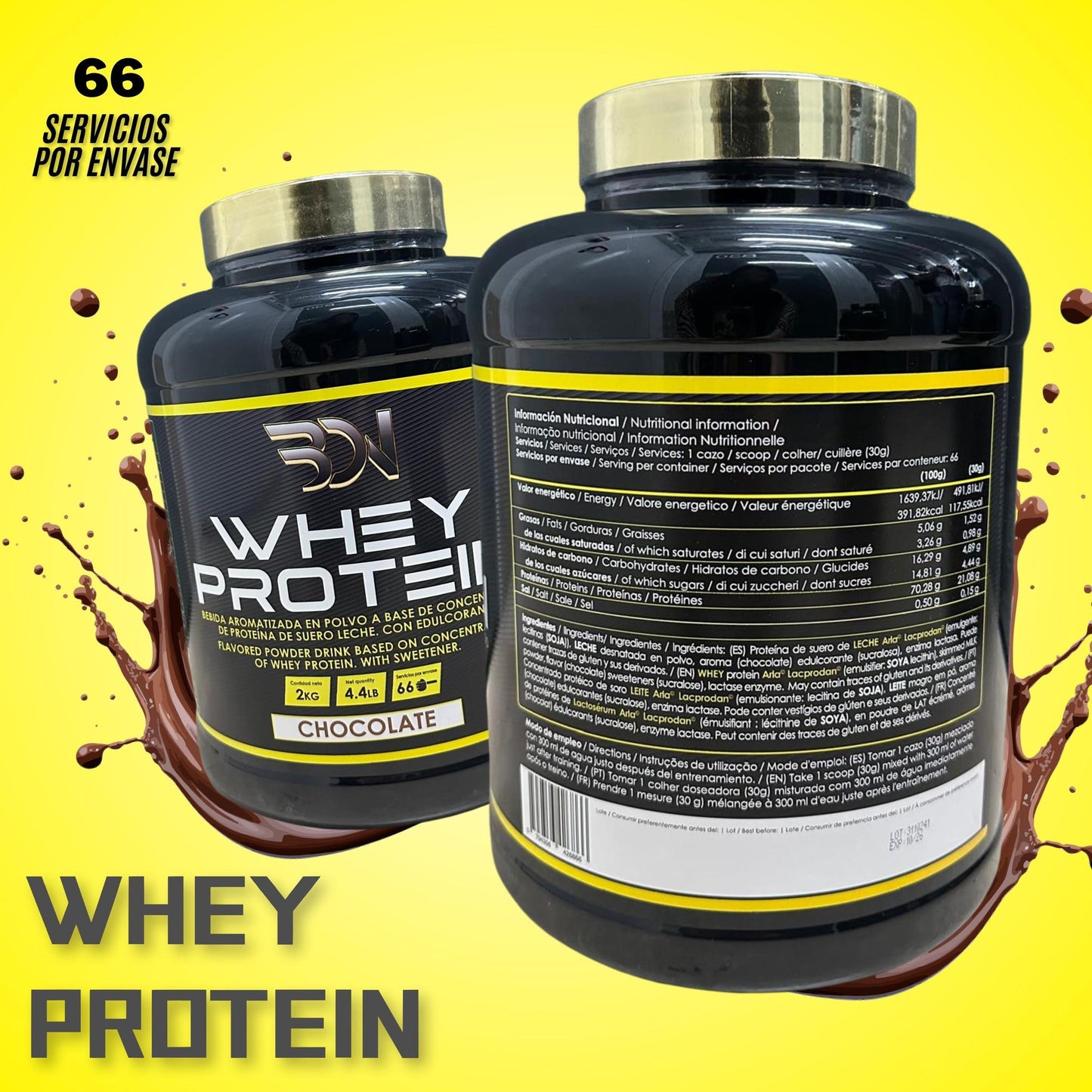 2 botes de Whey Protein - 2KG